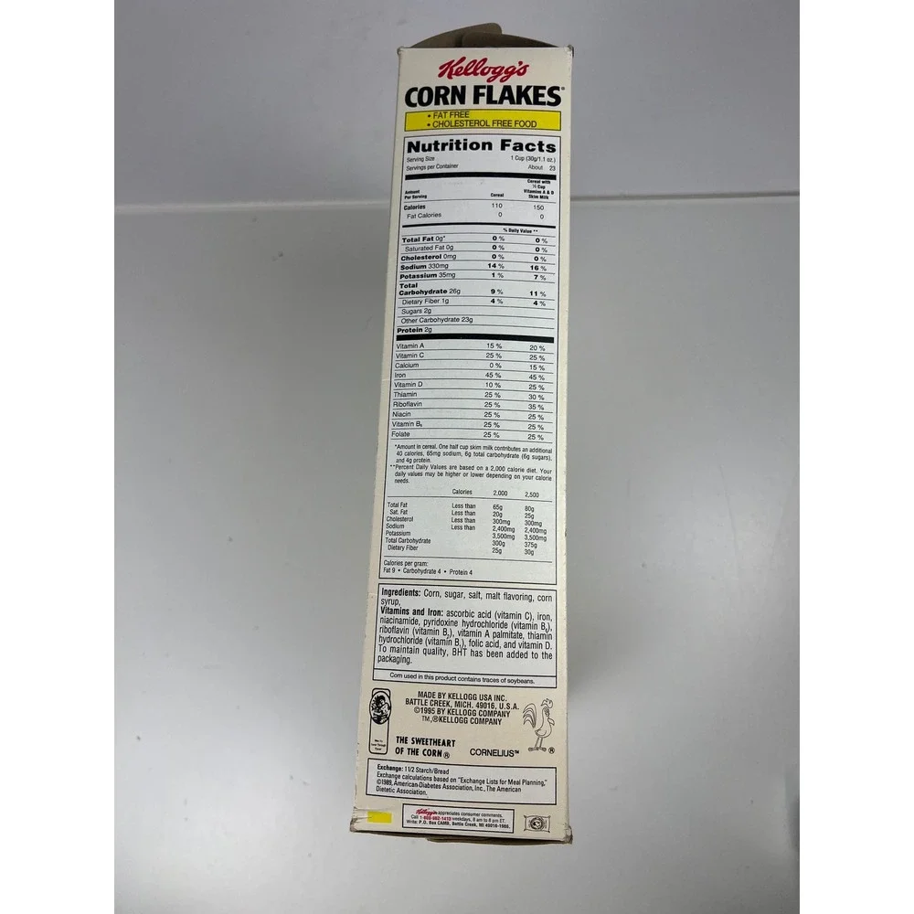 Kelloggs Toasted Corn Flakes Cereal‎ Box 90 Years Collector Series 1 of 2 Empty